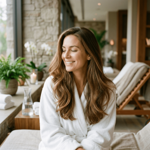 5 Ways to Get the Best Results from Sulphate-Free Shampoo & Conditioner Smiling woman in white robe relaxing in a warmly decorated home